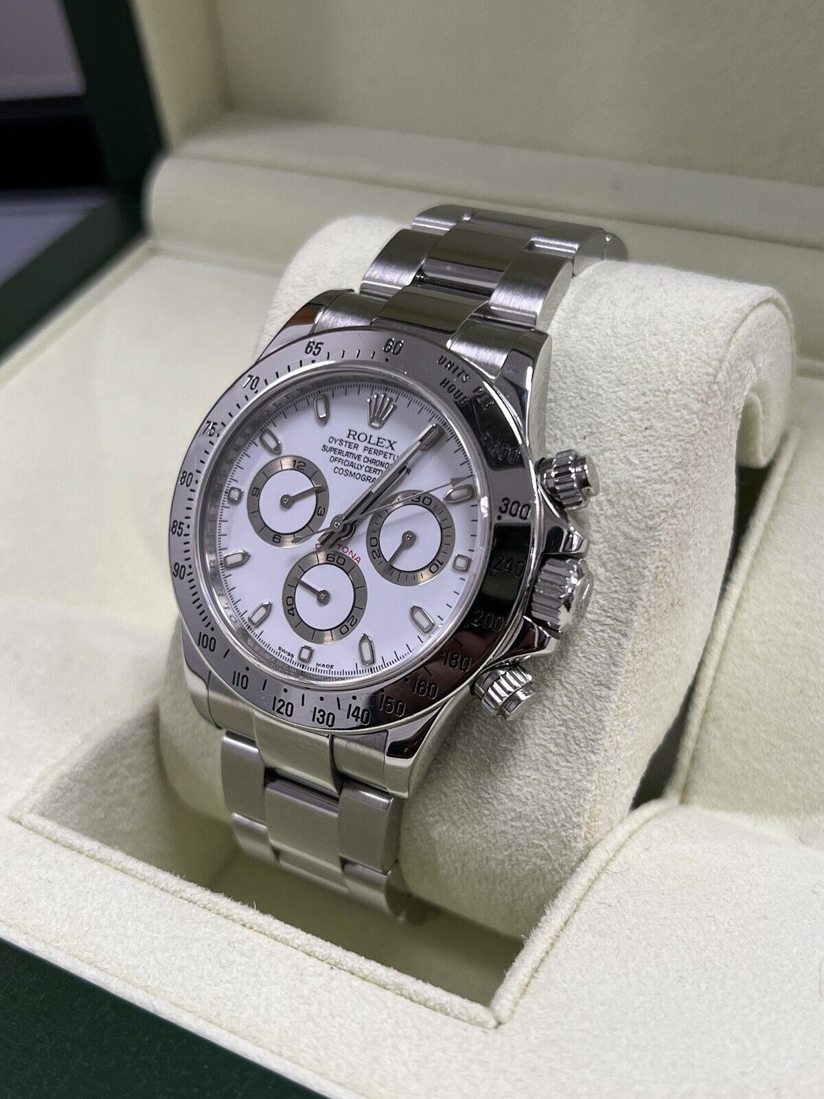 Rolex daytona outlet white face steel