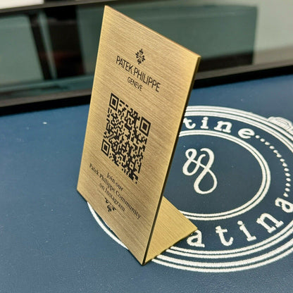 Patek Philippe Authorised Dealer Bronze Display Plaque with QR Code