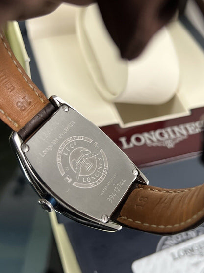 Longines Evidenza Mens Watch. L2.642.4.73.4 Stainless Steel Brown Leather Strap