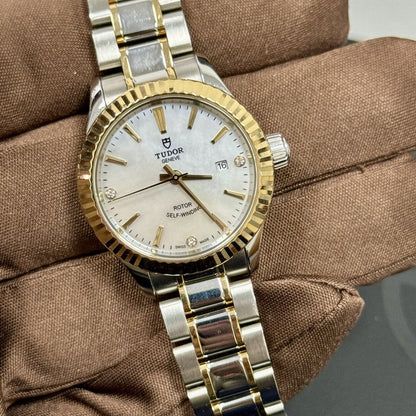 Tudor Ladies Watch M12113-0017. Mother Of Pearl Diamond Dial 28mm