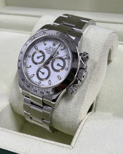 Rolex Daytona 116520 Steel White Dial. 2008 Box & Papers, Immaculate, Serviced