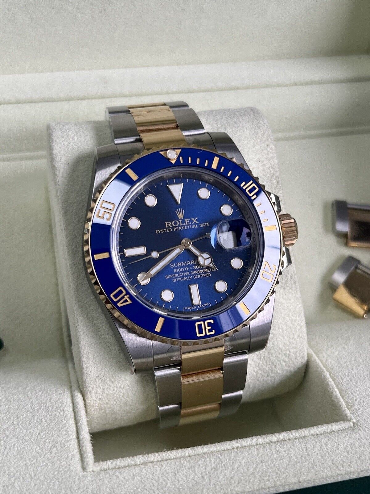 Rolex Submariner 116613LB Bluesy Gold. 40mm Box Papers 2014. Brand New Stickered