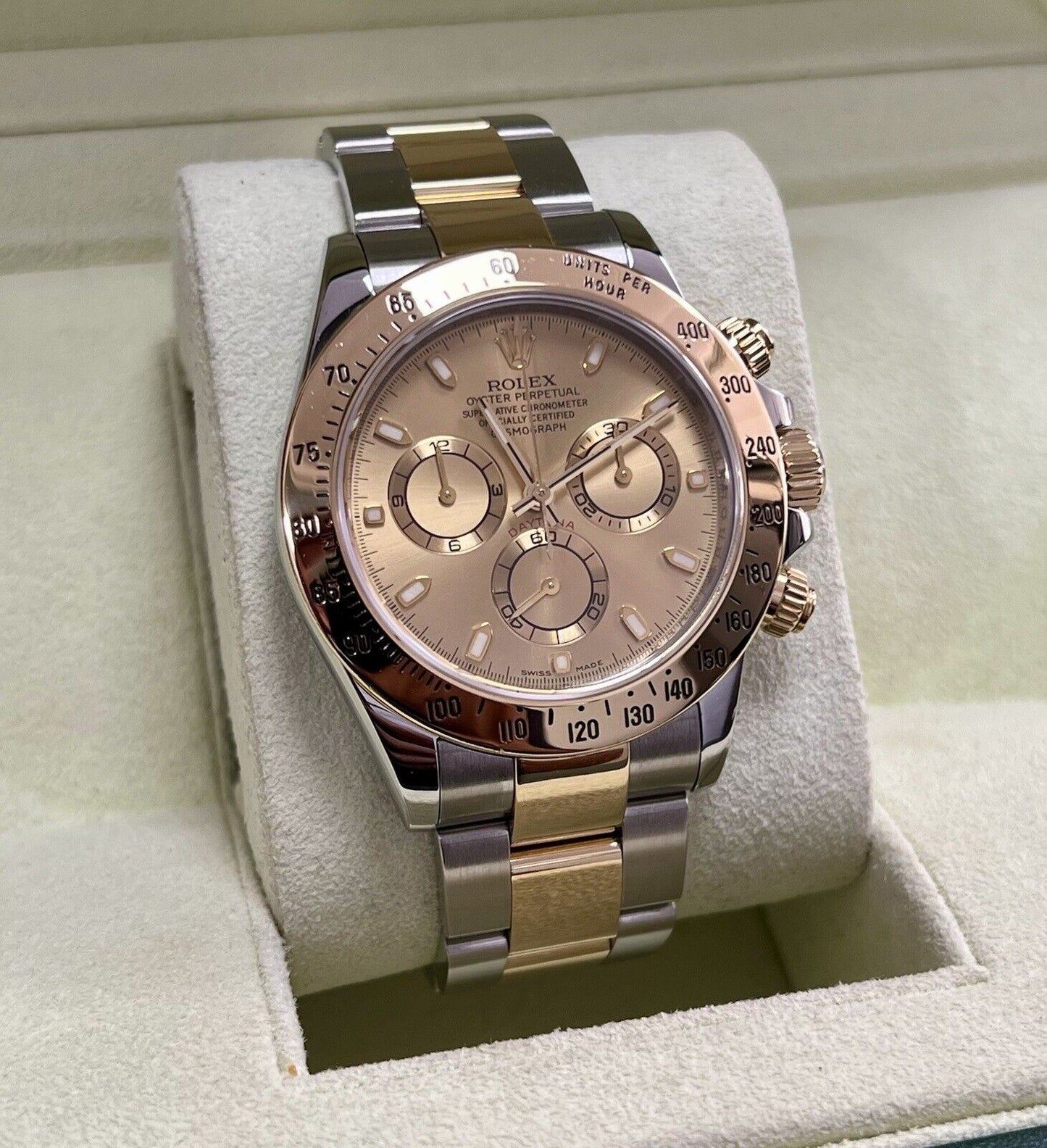 Rolex Daytona 116523 Steel & Yellow Gold. Champagne Dial. 2010 Box & Papers