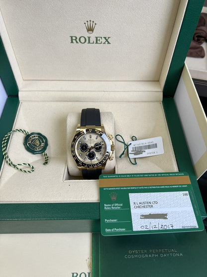 Rolex Cosmograph Daytona 116518LN Yellow Gold Oysterflex Pikachu 2017 Box Papers