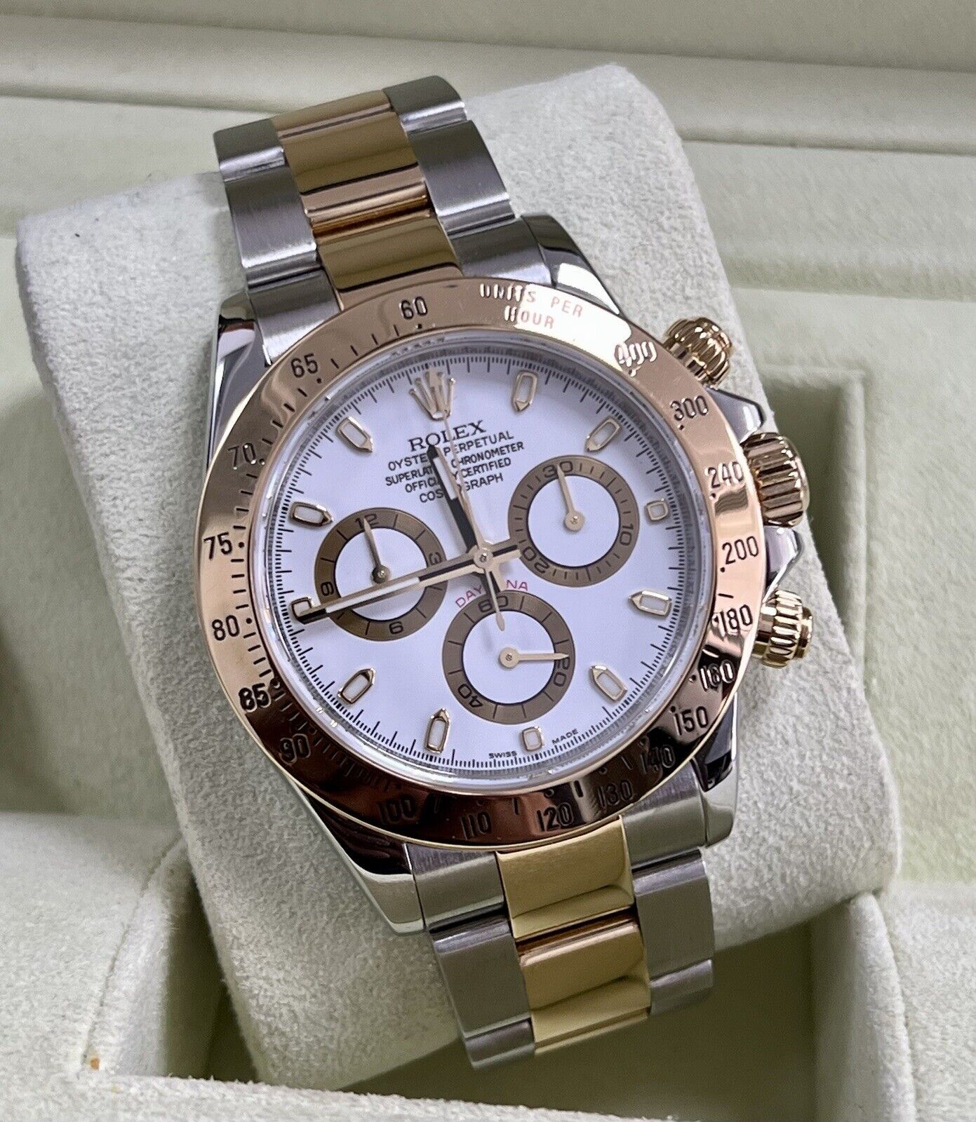 Rolex Daytona 116523 Steel & Yellow Gold. White Dial. 2008 Box & Papers