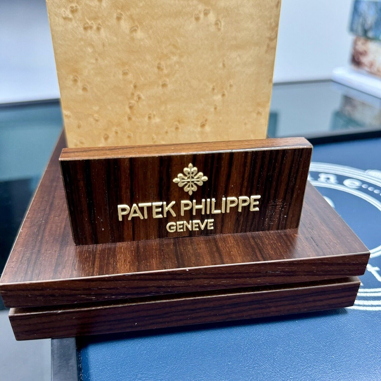 Patek Philippe Authorised Dealer Large Wooden Display Plaque