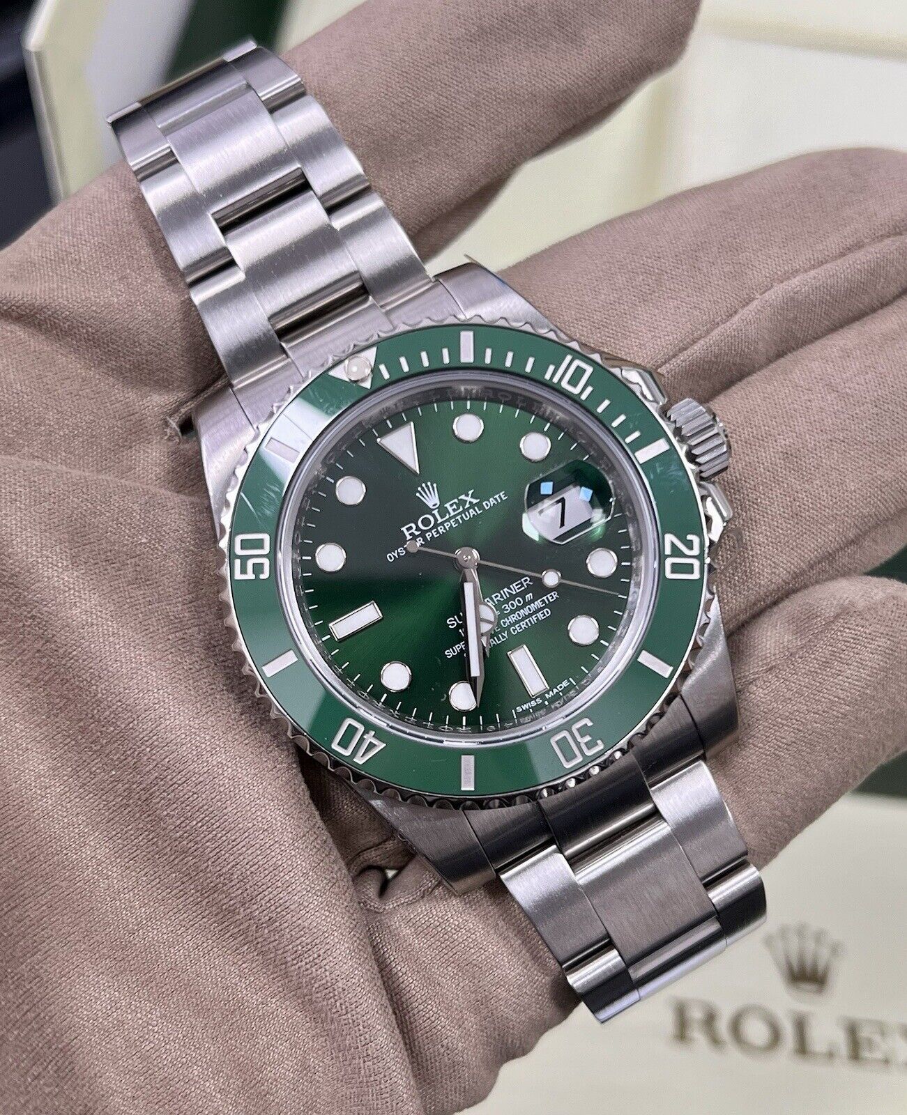 Rolex Submariner Hulk 40mm 116610LV. 2014 Box & Papers & 2022 Service Papers.