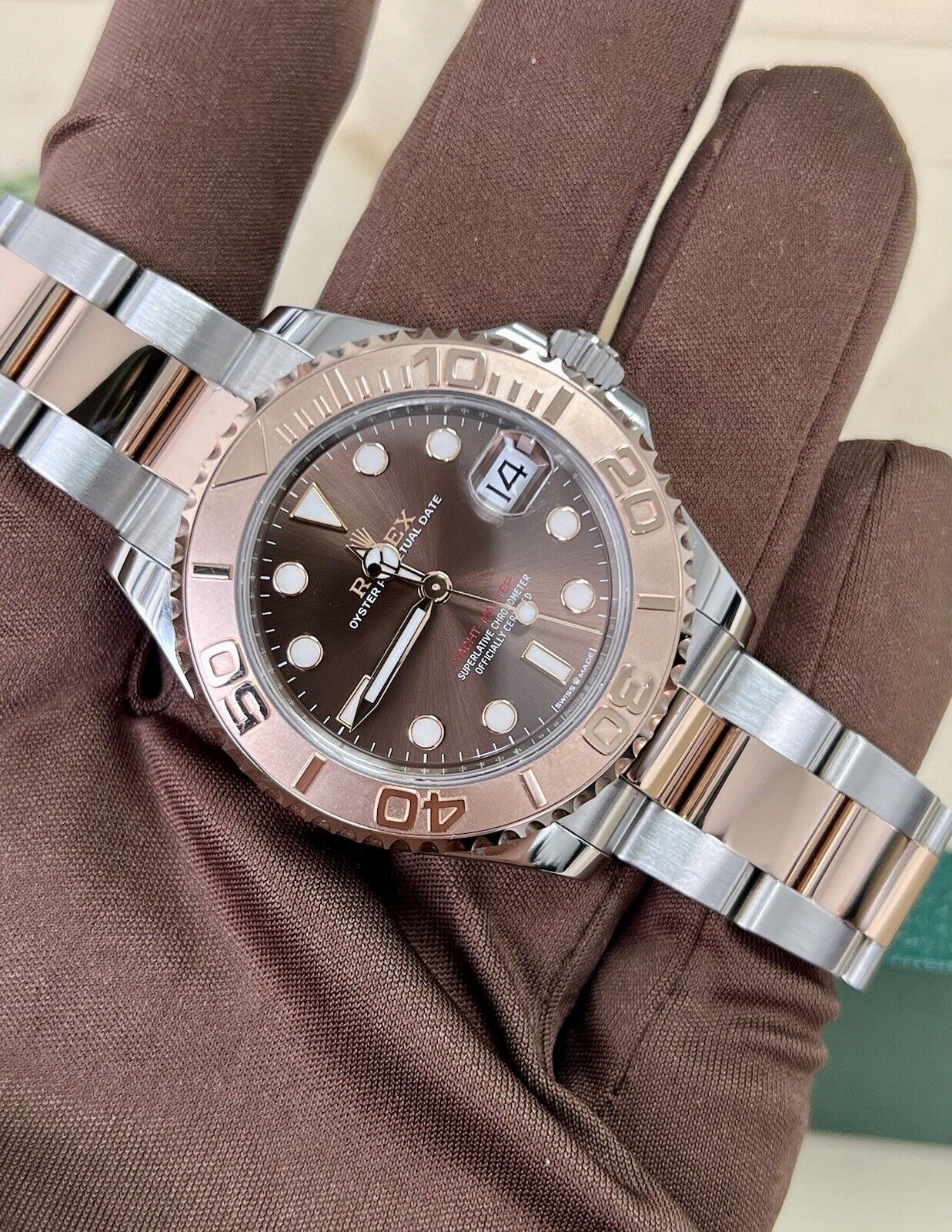 Rolex yacht master rose gold online chocolate