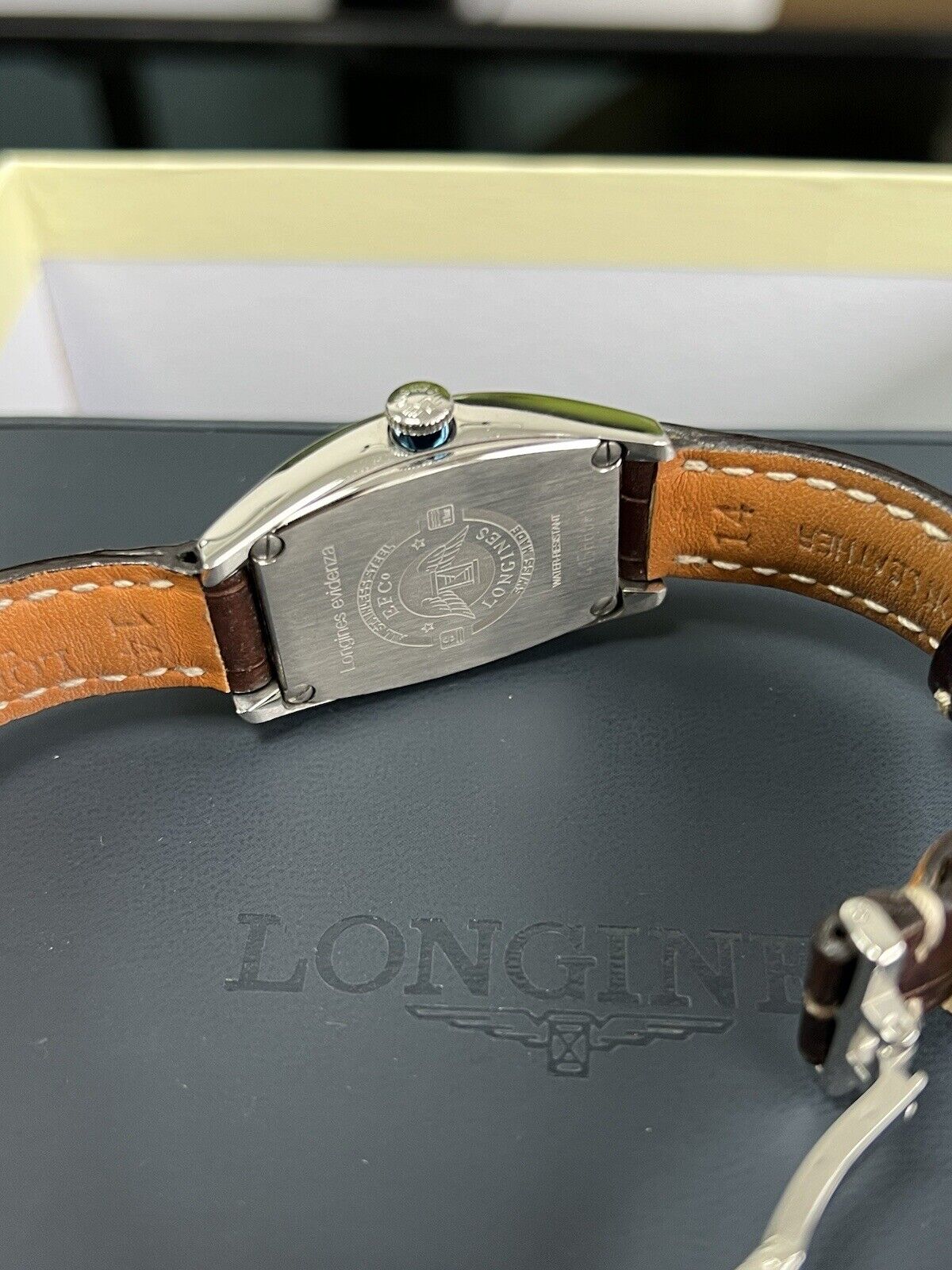 Longines Evidenza Ladies Watch. L2.342.4.73.4 Stainless Steel Leather Strap