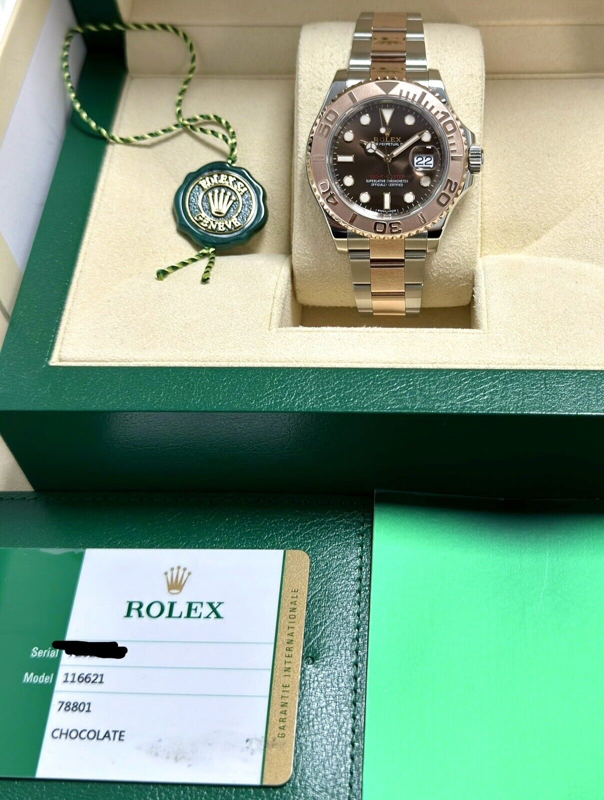 Rolex Yachtmaster 40 Chocolate 116621. Steel Rose Gold. 2016 Box