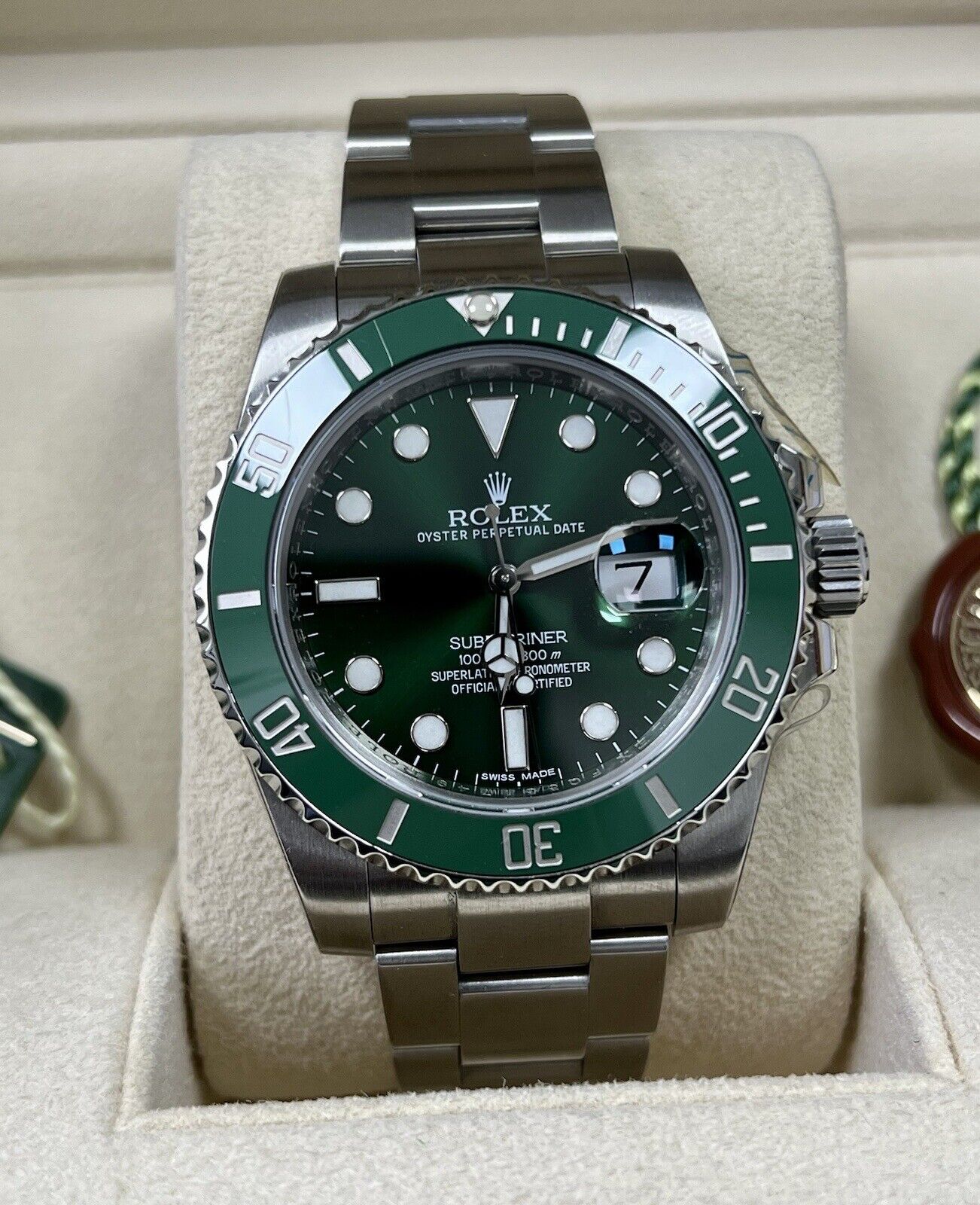 Rolex Submariner Hulk 40mm 116610LV. 2014 Box & Papers & 2022 Service Papers.