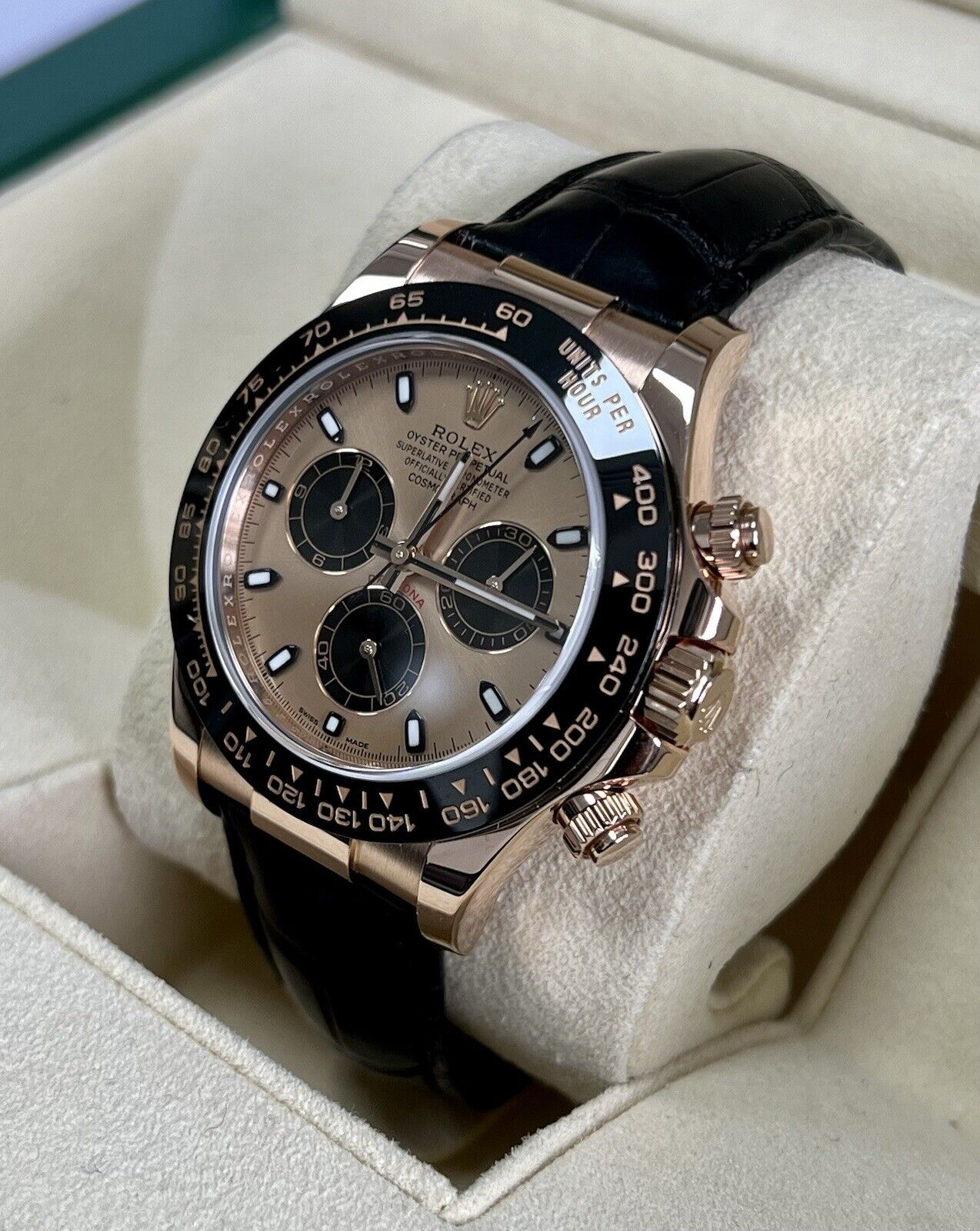 Rolex Daytona Rose Gold 116515LN Ceramic Sundust. 2017 Immaculate Box Papers