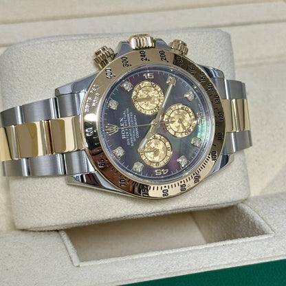 Rolex Daytona 116523 2014 Box Papers. Tahitian / Black Mother Of Pearl MOP Dial