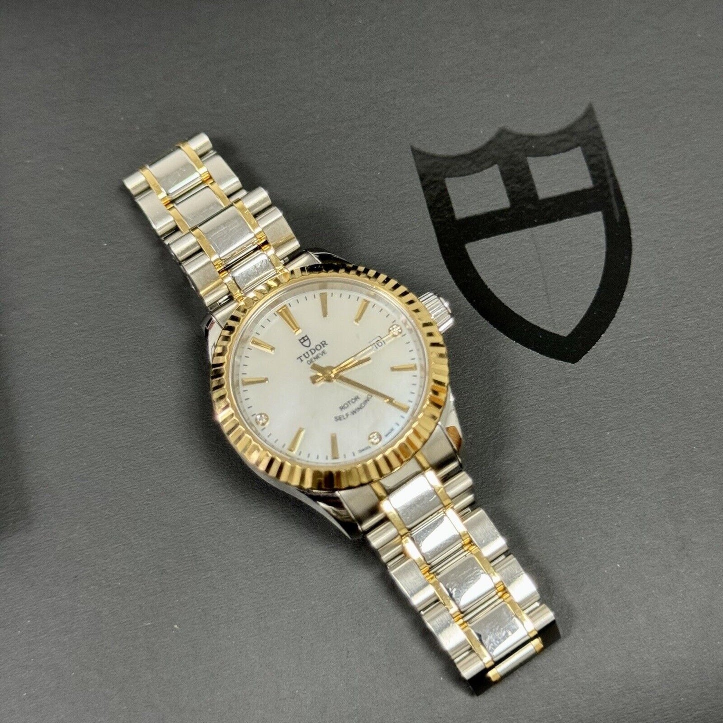 Tudor Ladies Watch M12113-0017. Mother Of Pearl Diamond Dial 28mm