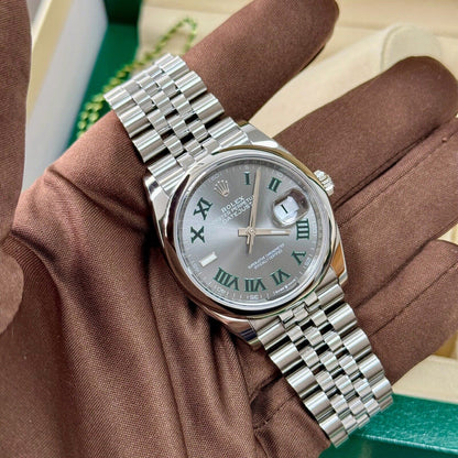 Rolex Datejust 36 Wimbledon 126200 Jubilee Smooth. 2023 Brand New Full Set