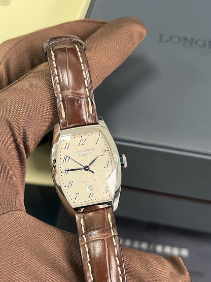 Longines Evidenza Ladies Watch. L2.342.4.73.4 Stainless Steel Leather Strap