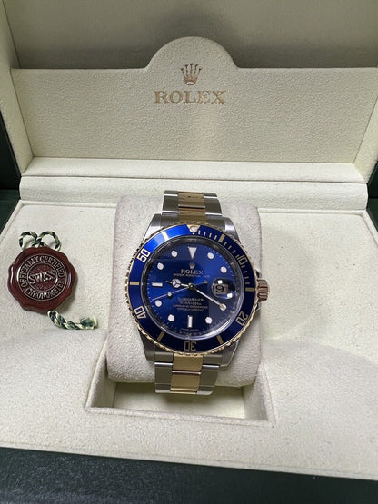 Rolex Submariner 16613LB Bi Metal 2009 Bluesy 40mm Box And Papers, Mint