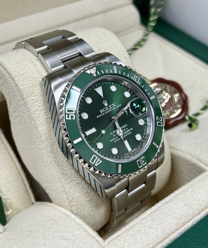 Rolex Submariner Hulk 40mm 116610LV. 2014 Box & Papers & 2022 Service Papers.