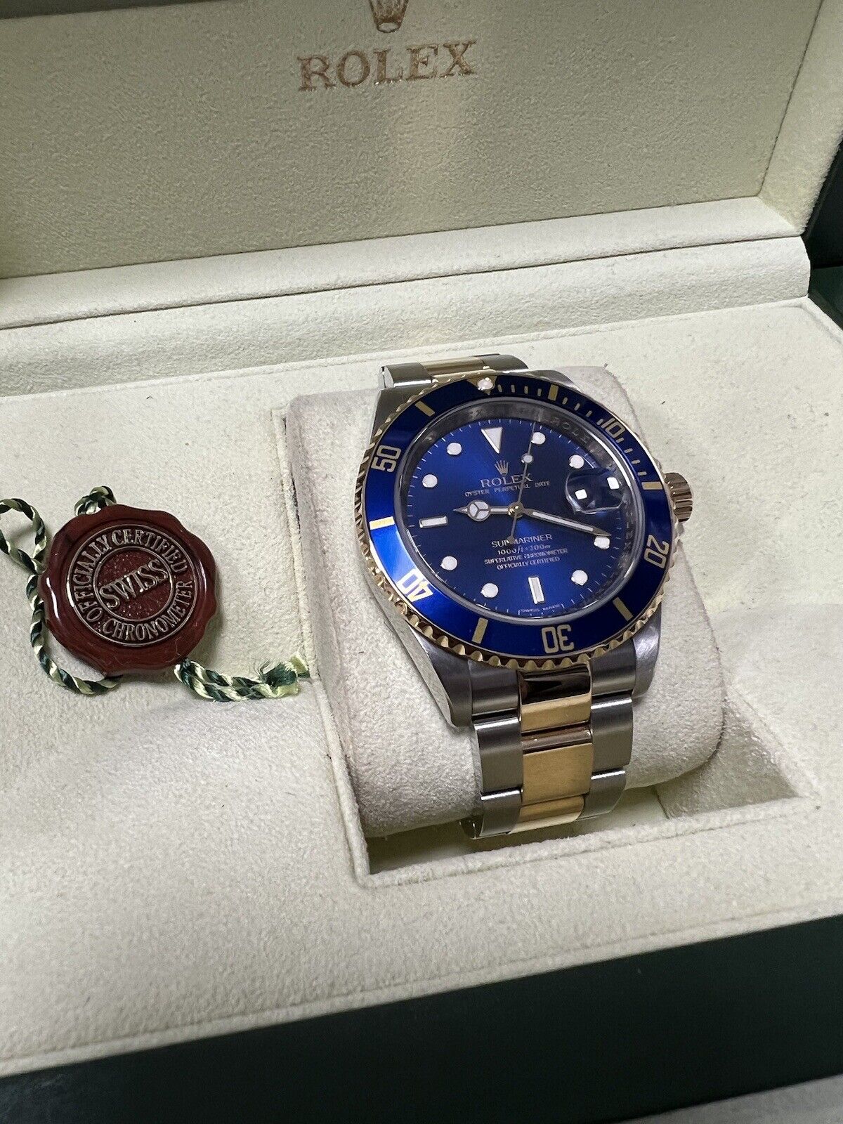 Rolex Submariner 16613LB Bi Metal 2009 Bluesy 40mm Box And Papers, Mint