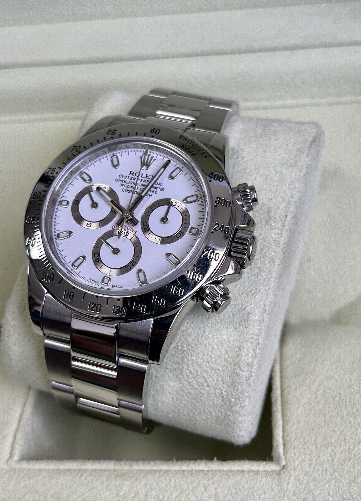 Rolex Daytona 116520 APH White Dial Cosmograph. 2014 Box & Papers, Immaculate