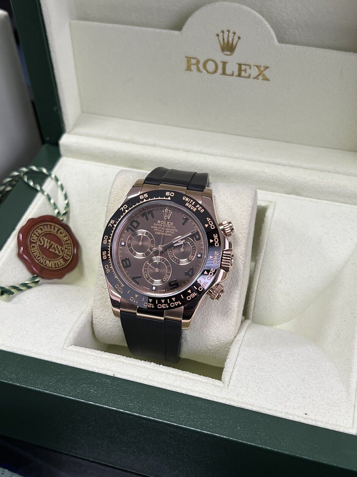 Rolex Daytona Rose Gold 116515LN Ceramic Chocolate. 2012 Immaculate Box Papers