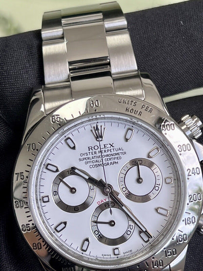 Rolex Daytona 116520 APH White Dial Cosmograph. 2014 Box & Papers, Immaculate