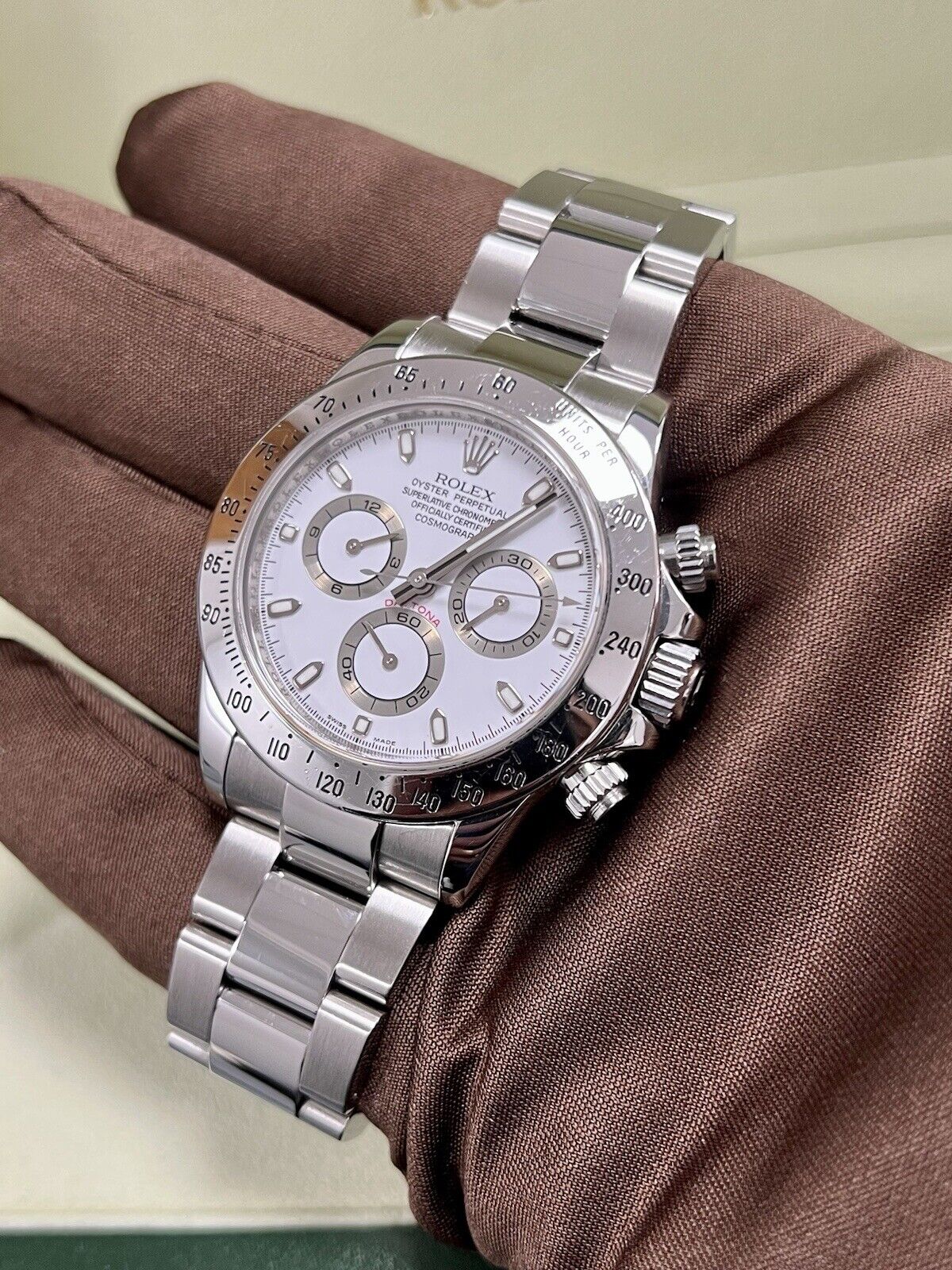 Stainless steel sale daytona white dial