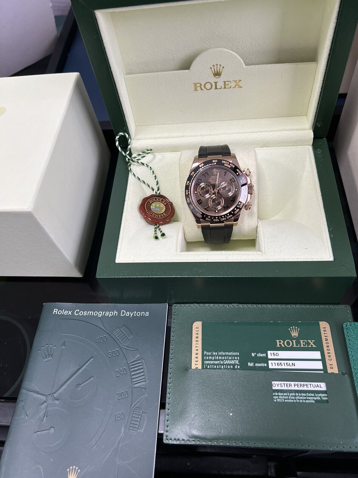 Rolex Daytona Rose Gold 116515LN Ceramic Chocolate. 2012 Immaculate Box Papers