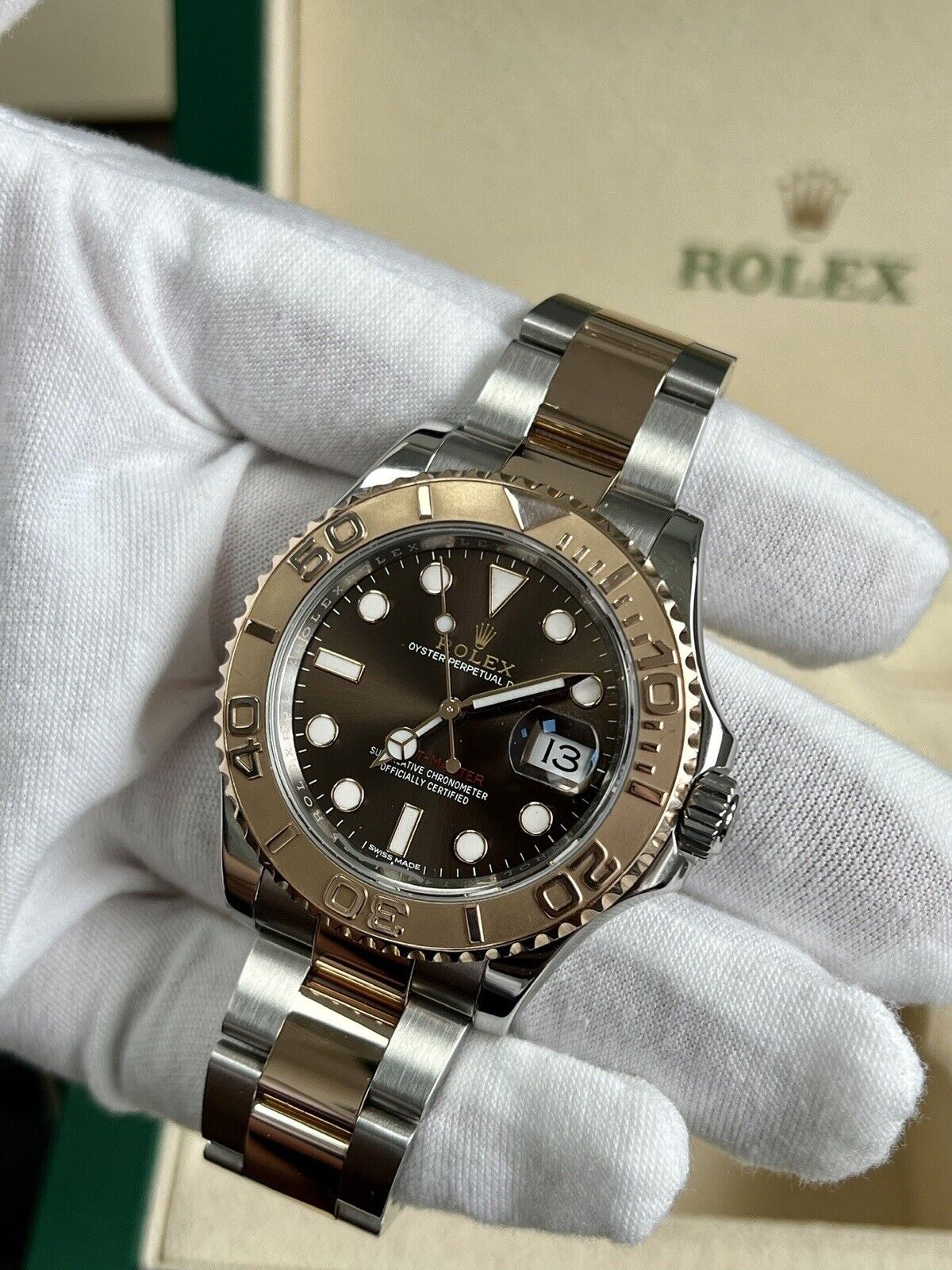 Rolex Yachtmaster 40 Chocolate 116621. Steel & Rose Gold. 2019, Box & Papers