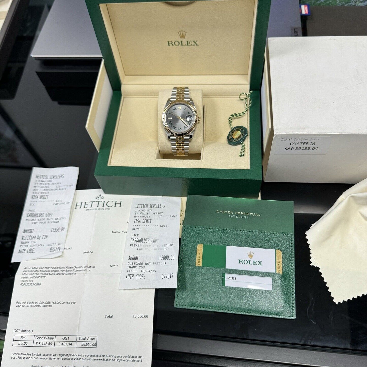 Rolex Datejust 41 Wimbledon Steel & Yellow Gold. Jubilee Bracelet. 2019 Full Set