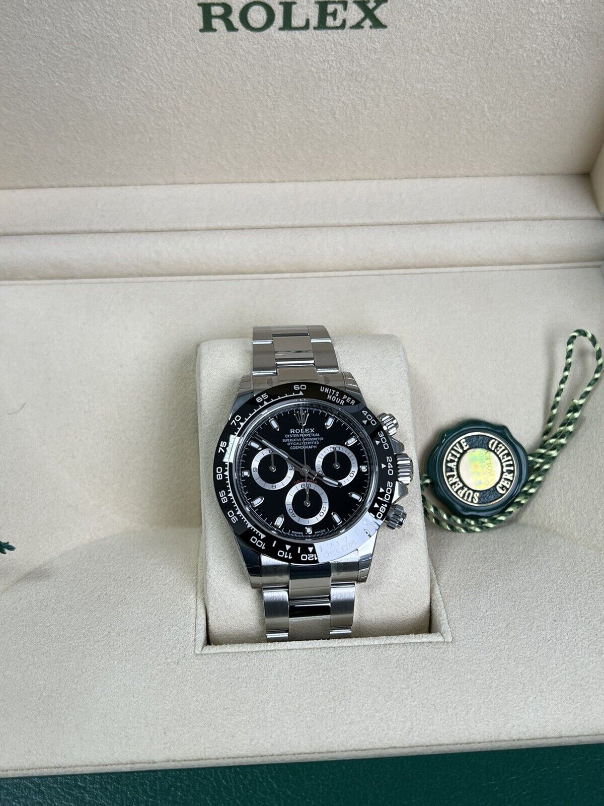 Rolex Cosmograph Daytona 116500LN Black Dial. 2022 Box Papers Brand New Stickers