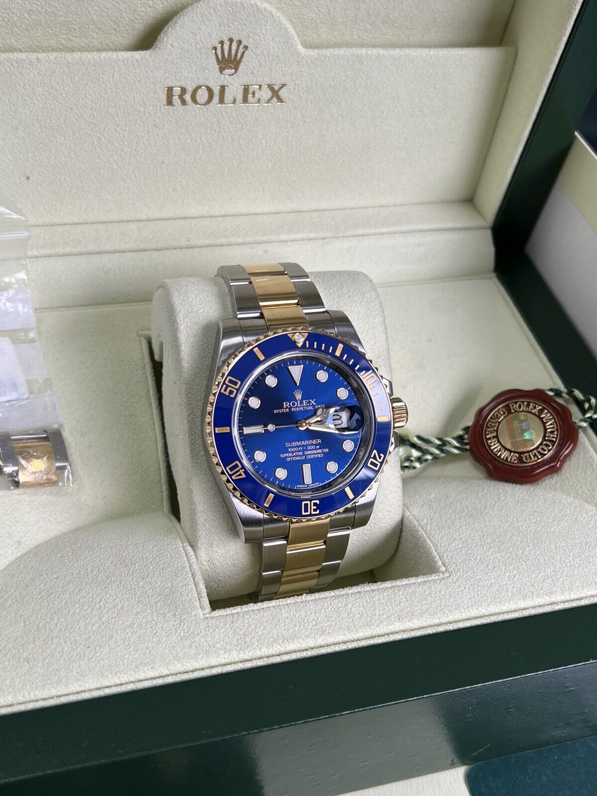 Rolex Submariner 116613LB Bi Metal 2013 Bluesy 40mm Box And Papers, Mint