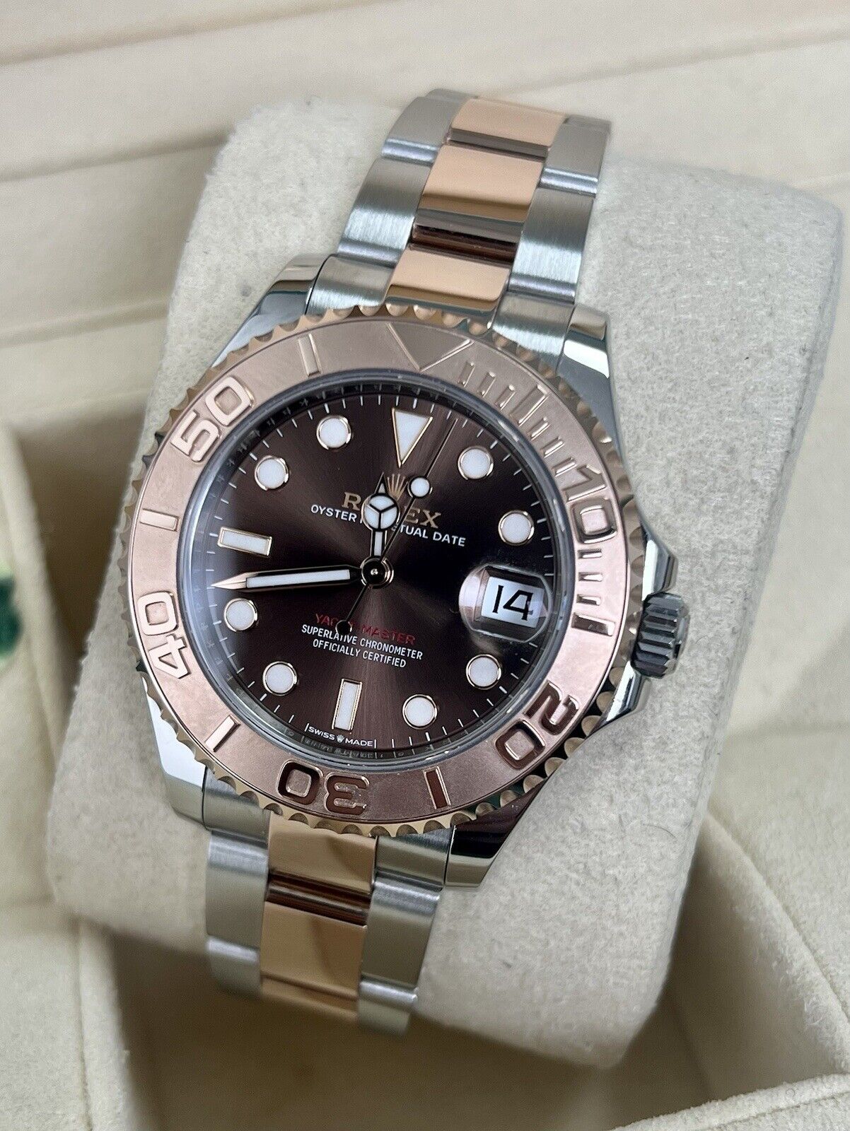 Rolex Yachtmaster 37 Chocolate 268621. Steel Rose Gold. 2022 Box