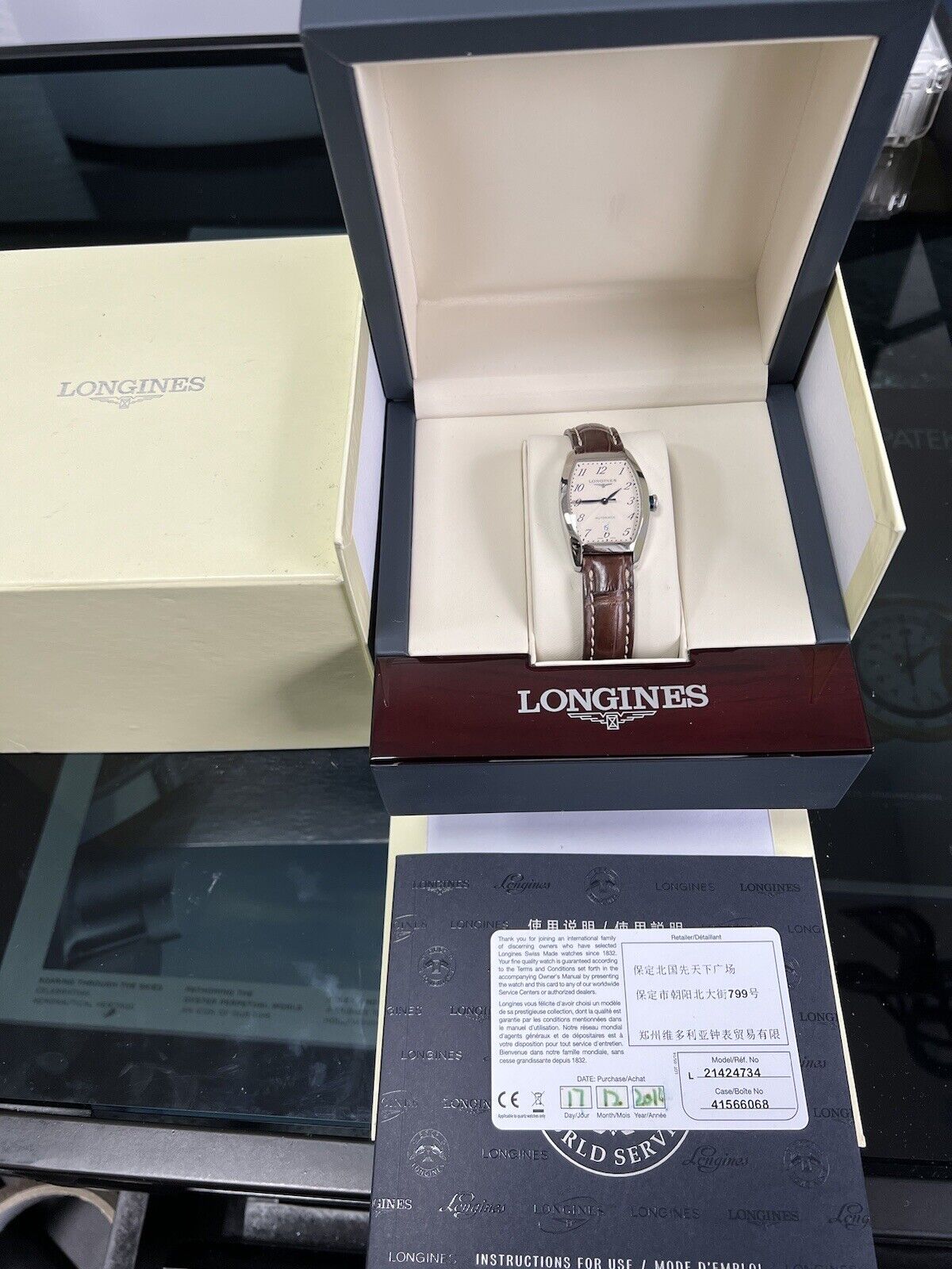 Longines Evidenza Ladies Watch. L2.342.4.73.4 Stainless Steel Leather Strap