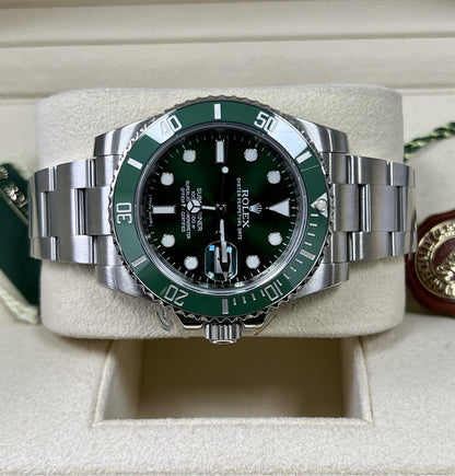 Rolex Submariner Hulk 40mm 116610LV. 2014 Box & Papers & 2022 Service Papers.