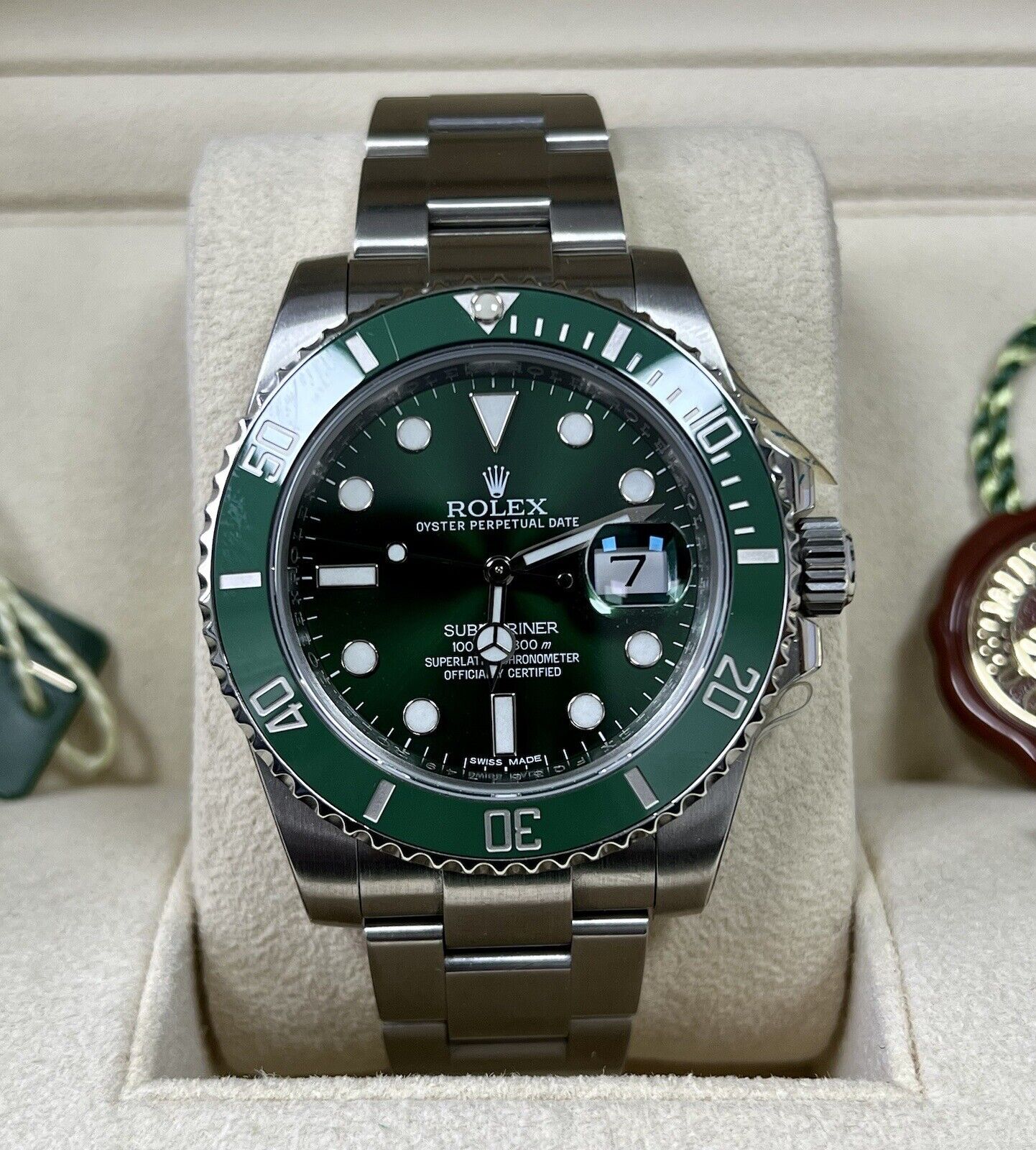 Rolex Submariner Hulk 40mm 116610LV. 2014 Box & Papers & 2022 Service Papers.