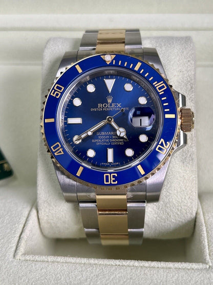 Rolex Submariner 116613LB Bluesy Gold. 40mm Box Papers 2014. Brand New Stickered