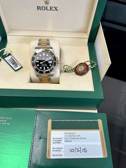 Rolex Submariner 116613LN Black Kit Gold. 40mm Box & Papers 2015. Immaculate