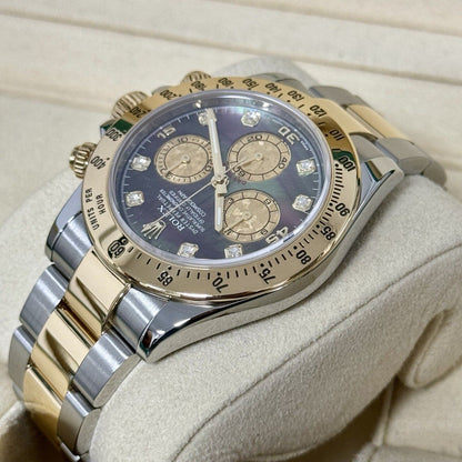 Rolex Daytona 116523 2014 Box Papers. Tahitian / Black Mother Of Pearl MOP Dial