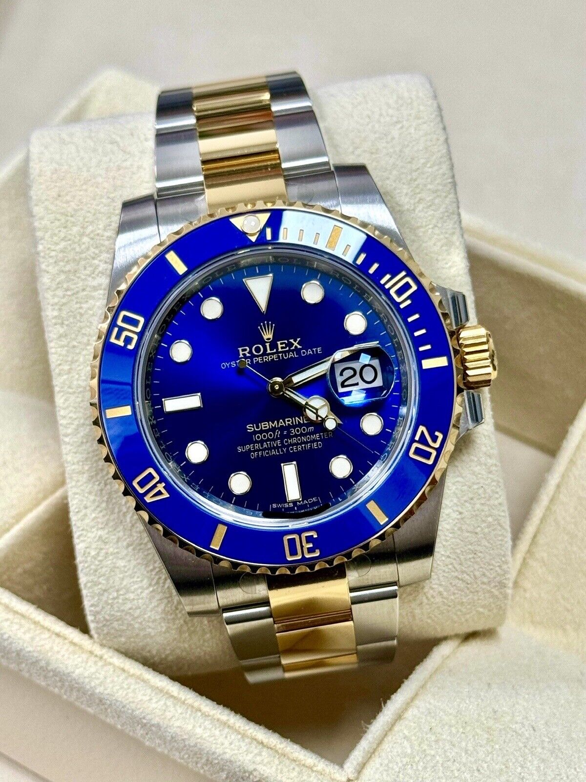 Rolex Submariner Bluesy 116613LB. 2020 Full Set, Fully Stickered NOS Brand New