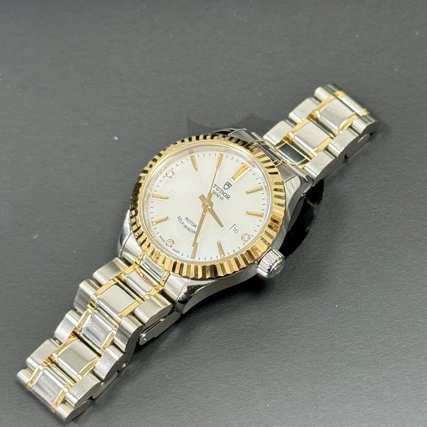 Tudor Ladies Watch M12113-0017. Mother Of Pearl Diamond Dial 28mm