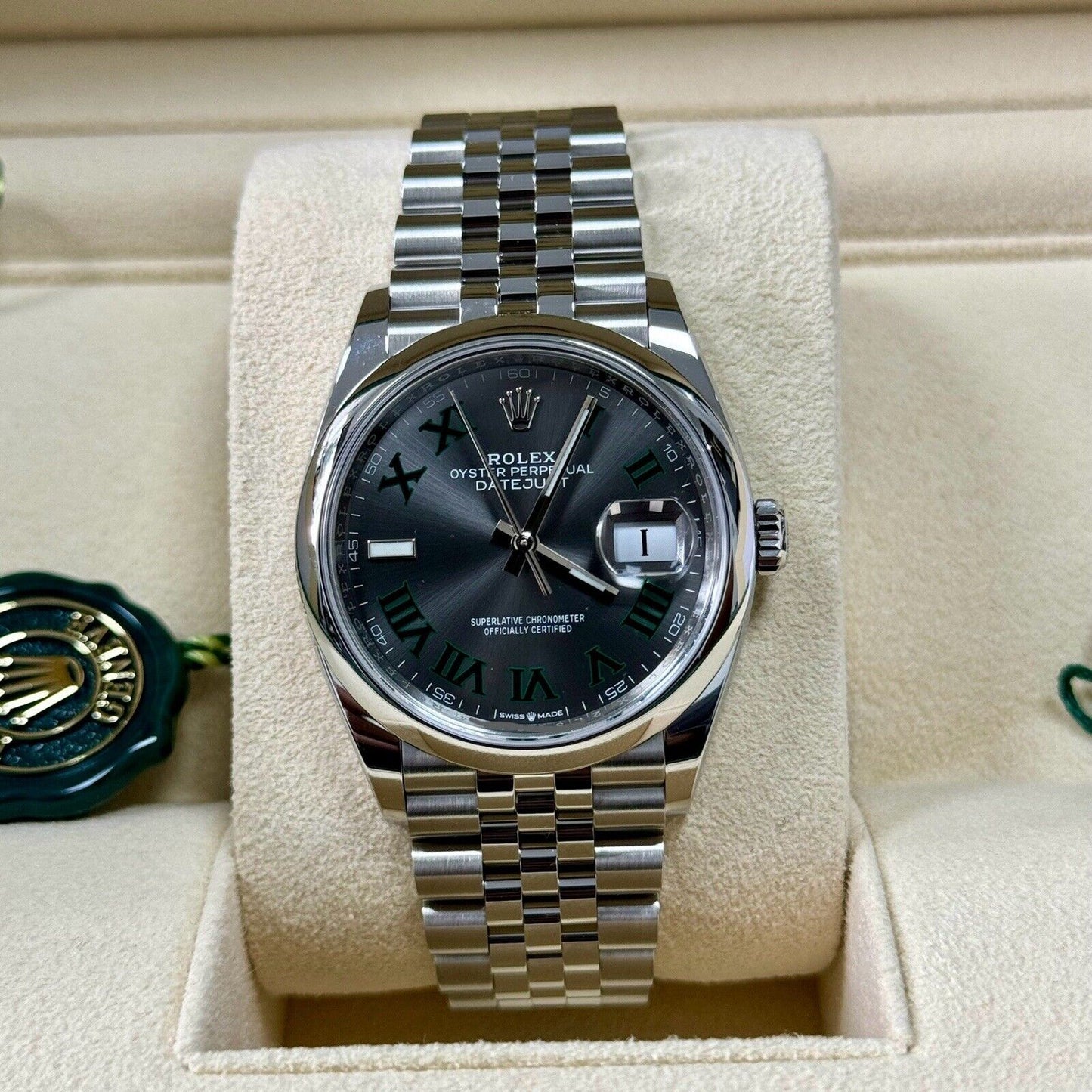 Rolex Datejust 36 Wimbledon 126200 Jubilee Smooth. 2023 Brand New Full Set