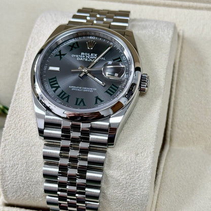 Rolex Datejust 36 Wimbledon 126200 Jubilee Smooth. 2023 Brand New Full Set